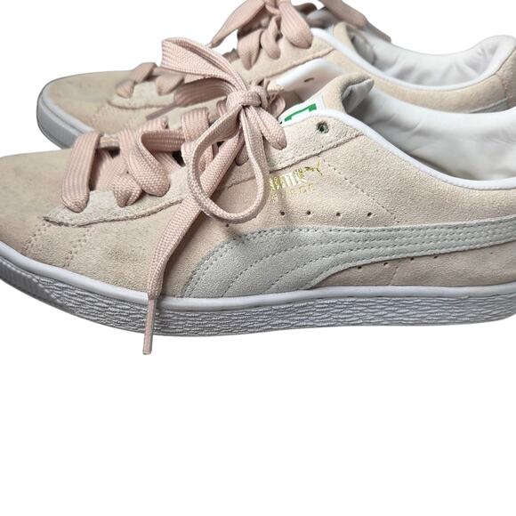 Puma Suede Classic 21 Shoes Womens SZ 8 Pink White Lace Up Sneakers Skater - Picture 4 of 11